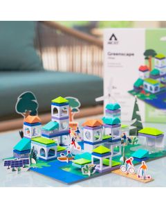 Arckit Greenscape Village Model House Kit. Architectural Building Blocks. STEAM Certified