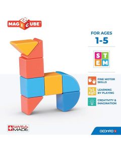 Geomag Magicube Shapes 9 pcs with 3 different shapes: the half cube, quarter circle and the half sphere. 